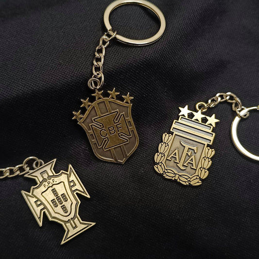 Football Keychains: Argentina, Portugal, Brazil