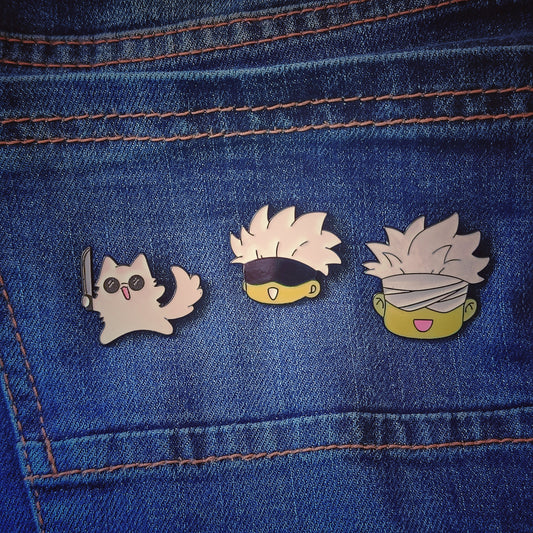 Jujutsu Kaisen Satoru Gojo and Catto Enamel Pins